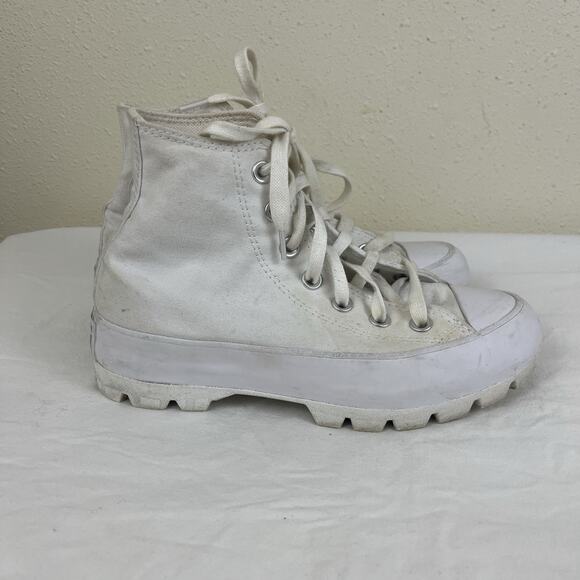 Chuck Taylor All Star Lugged High Top Sneaker Womens 5.5 White - Picture 1 of 10